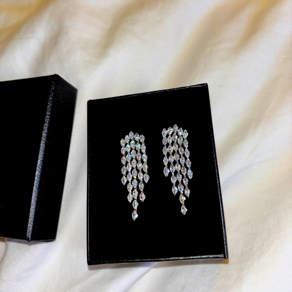 Sterling silver dangling earrings